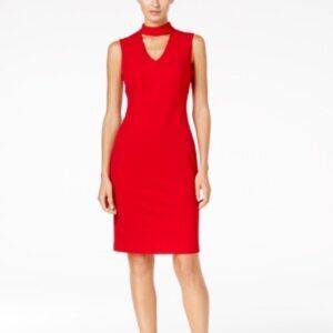 Calvin Klein Women's Scuba Crepe Keyhole Sheath Dress
